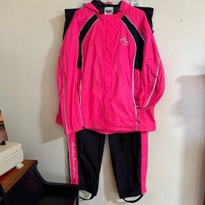 Harley Davidson Womens Hi-Vis Reflective Rain Suit Size 2W Pink Black